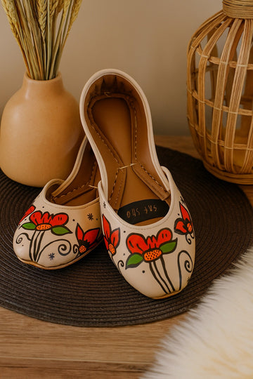 Hand-Painted Flower Khussa – Art You Can Wear For Women